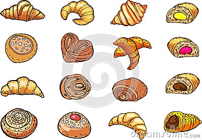 Vector baking set drawn by hand. Stock Photo